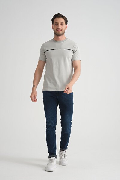 Shooter Ανδρικό μπλουζάκι γκρι ποδηλατικό λαιμόκοψη 100% βαμβακερό - αναπνεύσιμη κανονική εφαρμογή