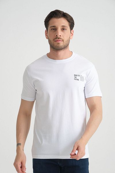 Shooter Tricou alb pentru bărbați - bumbac, calitate premium, design minimalist, potrivire normală