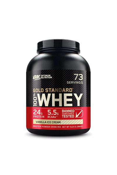 Optimum Nutrition Gold Standard 100% Whey Protein, Vanilla Ice Cream, 5 LB