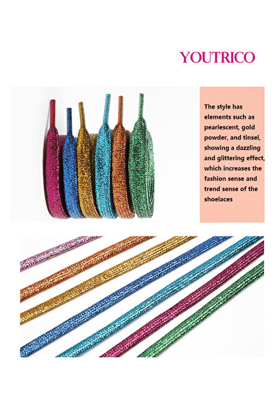 Youtrico Pearlescent Flat Polyester Shoelaces - Single Pair (1.1m)