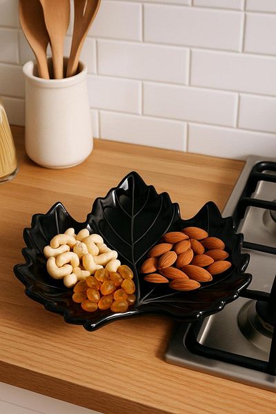 KdrElektronik Porcelain Leaf Presentation Plate Serving Presentation Plate Serving Presentation Treat - 1 Pc