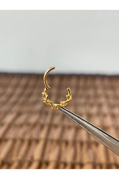 Rupen Kraft 316 L Surgical Steel Creeper Model Interlock Ring Piercing 8 mm X 1.2 mm