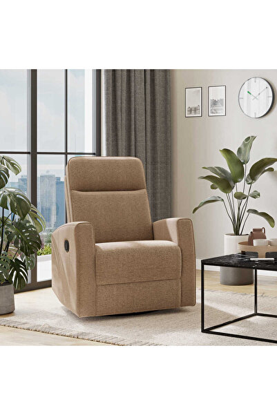 Adore Mobilya Torino Döner ve Sallanır Mekanizmalı Baba ve TV Koltuğu-Vizon 75x94x102 cm