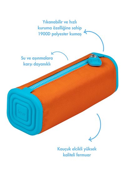 Serve Μολυβοθήκη Prismo Τετράγωνη Πορτοκαλί & Μπλε