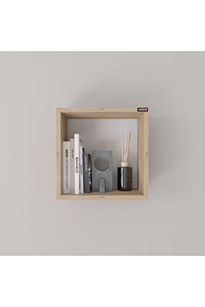 Adore Mobilya Rainbow Duvar Rafı-Florida Meşe 33x33x19 cm