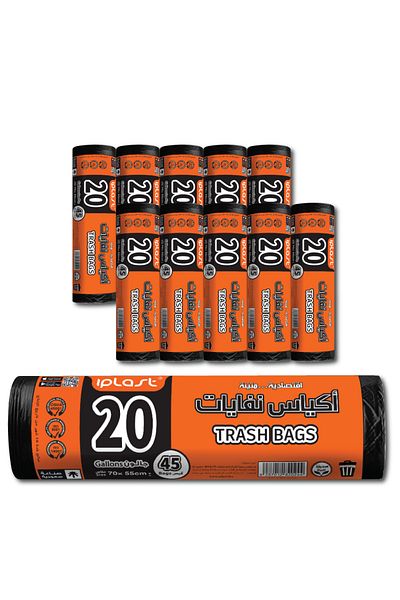 iplast : 20 Gallon Trash Bags: Wholesale (10 Rolls): 450 Bags