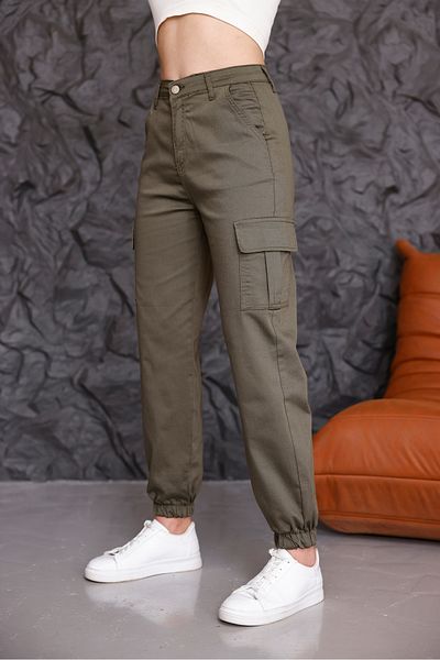 alanora High Waist Elastic Women's Jogger Pants - Cargo Pocket
