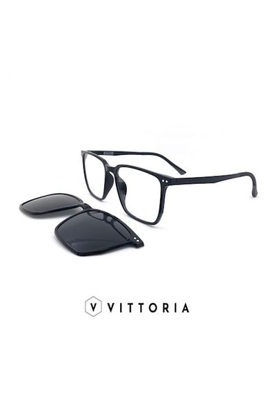 Vittoria Magnetic Glasses Frames with Polarized Clip-on, Ultem, 55-20-143, Ultra Light and Ultra Resistant, B
