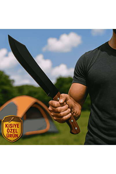 Tesbihane Ceviz Ağacı Saplı Kişiye Özel Isim Yazılı 9cr13mov Kalite Paslanmaz Çelik Pala - M1