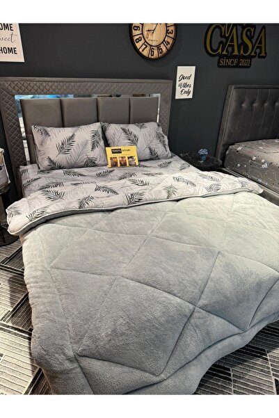 Violacasa Double Sided Welsoft Comforter Set Double Gray Feather