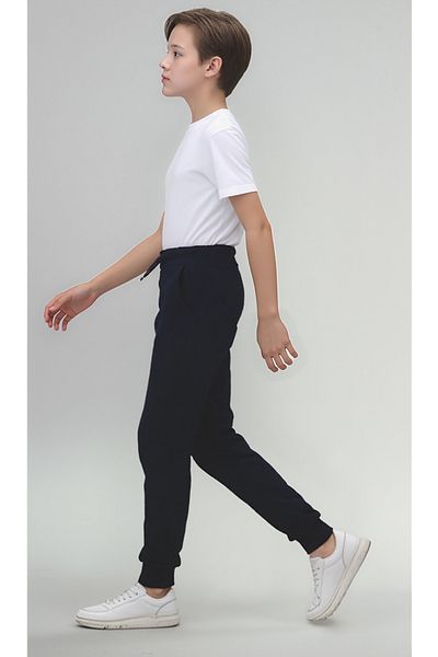 Joui Co Children's Knitted Combed Cotton School Pants with Elastic Waist and Legs