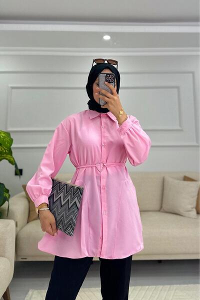 HİFADEN Γυναικείο πουκάμισο Hijab με λεπτομέρεια με αγκράφα στη μέση