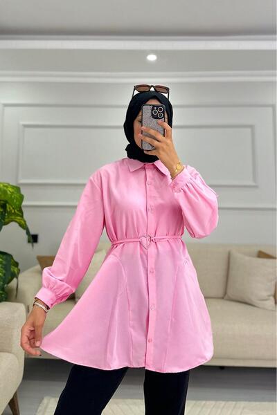 HİFADEN Γυναικείο πουκάμισο Hijab με λεπτομέρεια με αγκράφα στη μέση