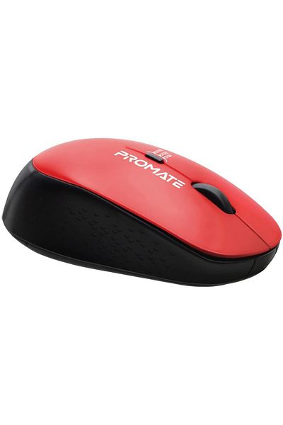 Promate Wireless Mouse, Ergonomic 2.4GHz Wireless with Comfort Grip, Adjustable 1600DPI, 4 Programma