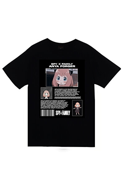 fame-stoned Spy × Family Anime Imprimat Unisex 100% Bumbac Tricou negru