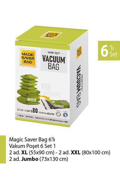 Magic Saver Bag Σετ 6 τεμαχίων αποθεμάτων κενού - 1ο Τεμάχιο