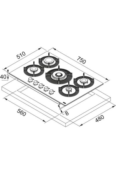 Franke Fhmf 755 4g Dc C Bk Siyah Ankastre Ocak