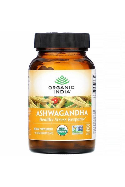 Organic India 800 Mg Organic Ashwagandha - Withania Somnifera, Stress Mineral, Control Union Certified