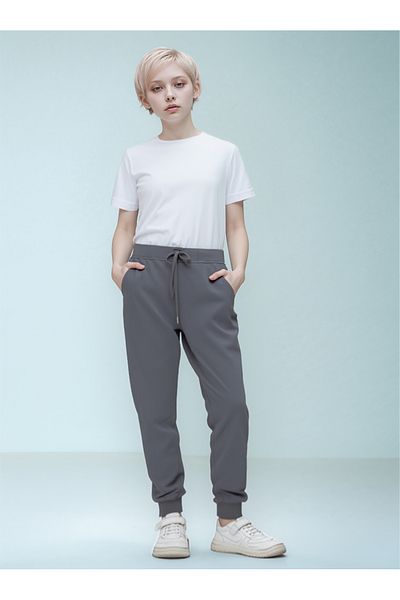 Joui Co Girls' School Pants with Elastic Waist and Legs