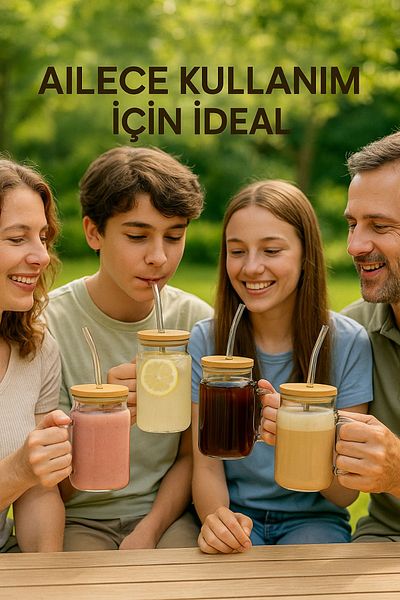 Open Home Concept 4 Pieces Glassmate – Heat Resistant Bamboo Lid Cup 650 ml