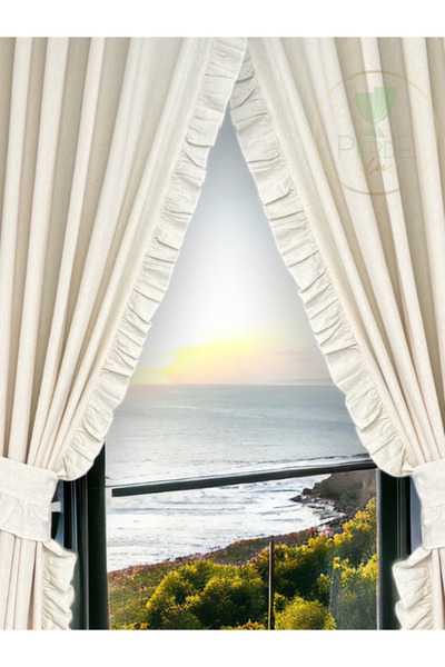 Perdeplus Single Wing Curtain with Ruffle Edge