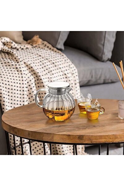 Quasar & Co. Filter Kettle, With Lid, Borosilicate Glass, 1200 Ml, Transparent