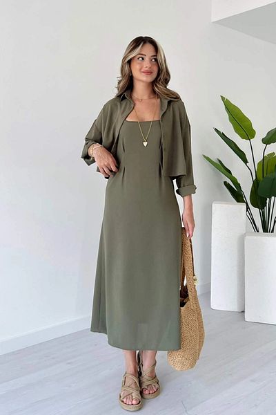 Sorridi Ayrobin Fabric Shirt Dress 2 Piece Set