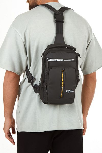 Newish Polo Men's Fabric Backpack Hand and Shoulder Bag Black - Yellow