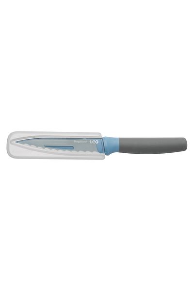 Berghoff Cuțit utilitar, 11,5 cm, zimțat, teacă de protecție, oțel, albastru
