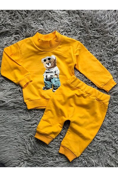 FURKYY Teddy Bear Printed Seasonal Bottom Top Set