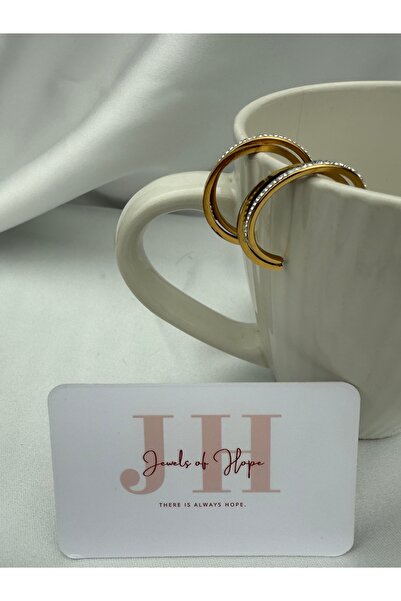 JewelsofHope Zircon Stone Hoop Earrings Stainless Steel Earrings