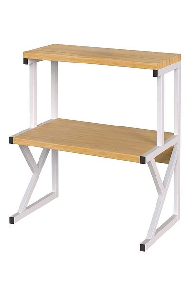 Quasar & Co. Universal Shelf ®, Microwave-safe, 2 Levels, 54x37x68.5cm, wood/metal, white