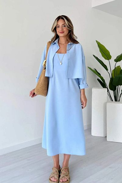 Sorridi Ayrobin Fabric Shirt Dress 2 Piece Set
