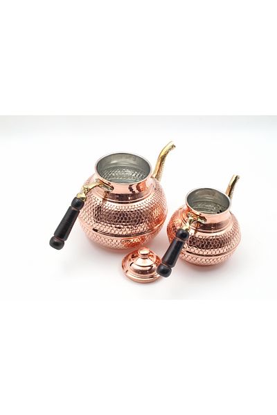 ANTEPSEPETİ Heavy Tea Pot with Copper Petekli̇