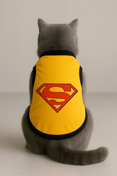 Monopetz New Season Polar Dog And Cat Outfit - Yellow Superman - Size S