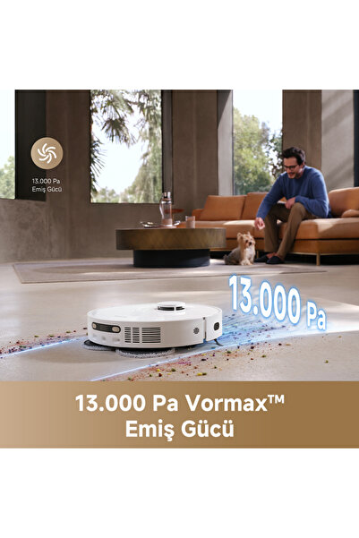 Dreame L40 Ultra CE Robot Süpürge Beyaz, 13.000pa Emiş Gücü, Özel Halı Temizliği Stratejisi Gücü