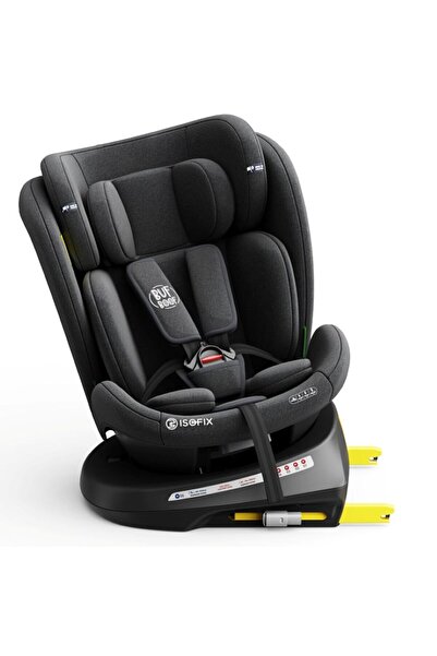 BUF BOOF Κάθισμα αυτοκινήτου Twt Plus Isize Blackjeans Isofix με περιστρεφόμενο 360° Top Tether, θέση ύπνου 40-150 cm
