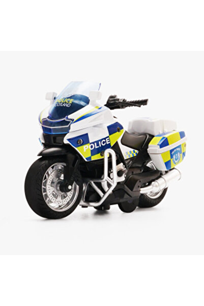 Choice1 White 1/14 Alloy Motorcycle Pull Back Men's Lomotive Police Car Simul...