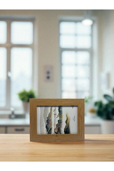 CİHO Ciho 13×18 cm Glass Wooden Decorative Contrast White Detailed Photo / Memory Frame