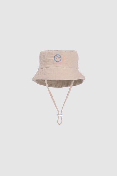 Little Gusto Beige Colored Organic Cotton Muslin Baby Hat - Turtleneck
