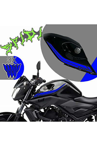 Yamaha Mt-25 Mavi Depo Şerit Sağ Sol 2015-2018
