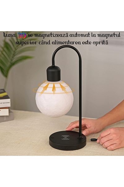VENTLEX Night Light, Levitating Moon and Wireless Charging, Touch Control, Magnetic Light