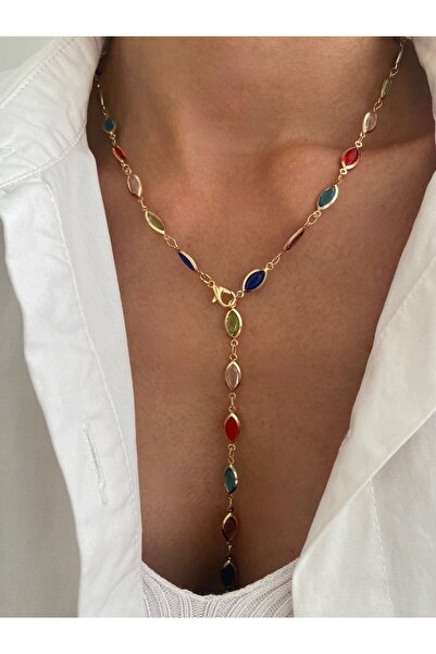 MagicStone Mekik Cam Taşlı Y Kolye