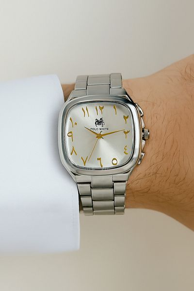 PW POLO WHITE Arabic Numeral Men's Wristwatch