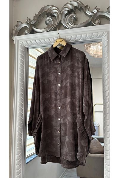 Invee Invee 7109 Floral Patterned Shirt - Brown