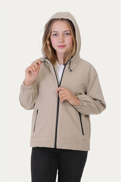 Firststops Спортивний дощовик для дівчаток з капюшоном, подвійною блискавкою, водо- та вітронепроникним підкладкою