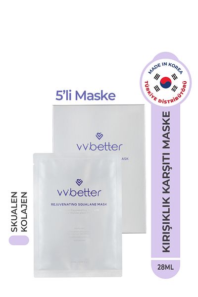 VVBETTER Rejuvenating Squalane Mask Face Mask Centella Asiatica Madecassoside Hyaluronic Acid Korean Pack of 5