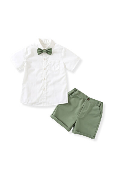 Kidohug Costum elegant de vară Kidohug, Camasa cu maneca scurta si Pantaloni scurti