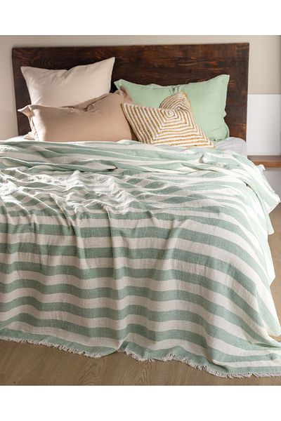Madame Coco Aviral Double Cotton Bedspread - Mint Green