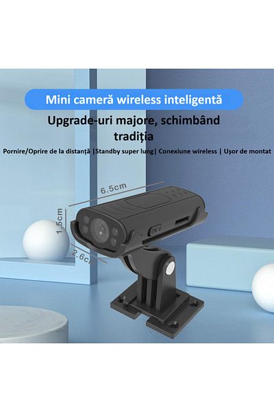 zyteq ZYTEQ mini smart HD wireless surveillance camera, 1080P, indoor/outdoor, IR vision, black